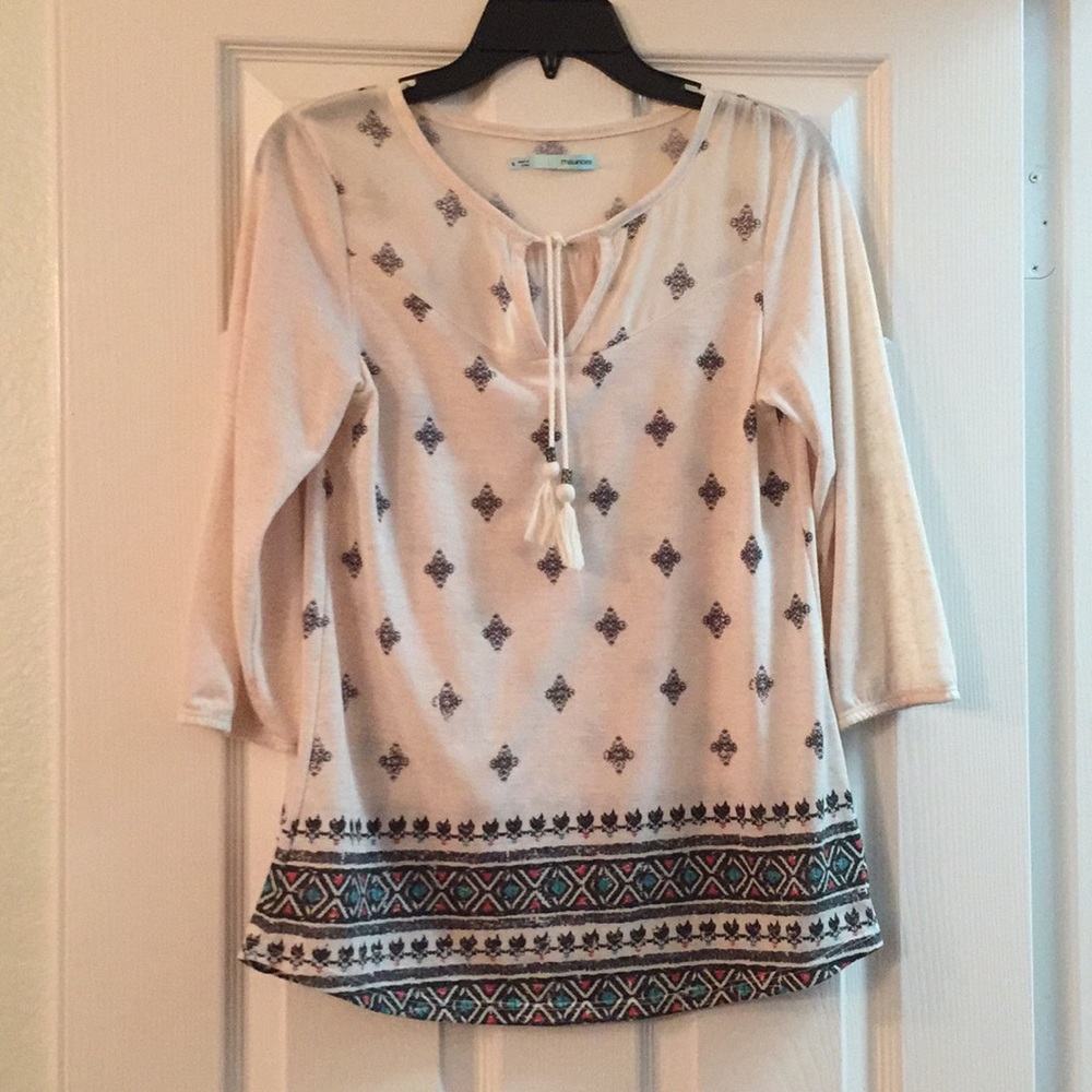 Maurices 3/4 Sleeve Peasant Top Size Small